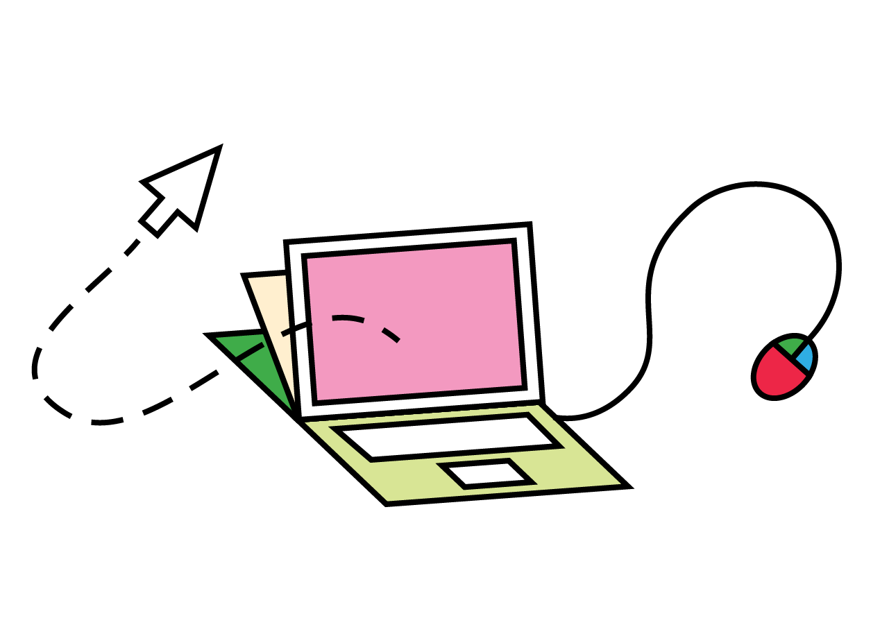 Grafik von einem Computer mit Maus