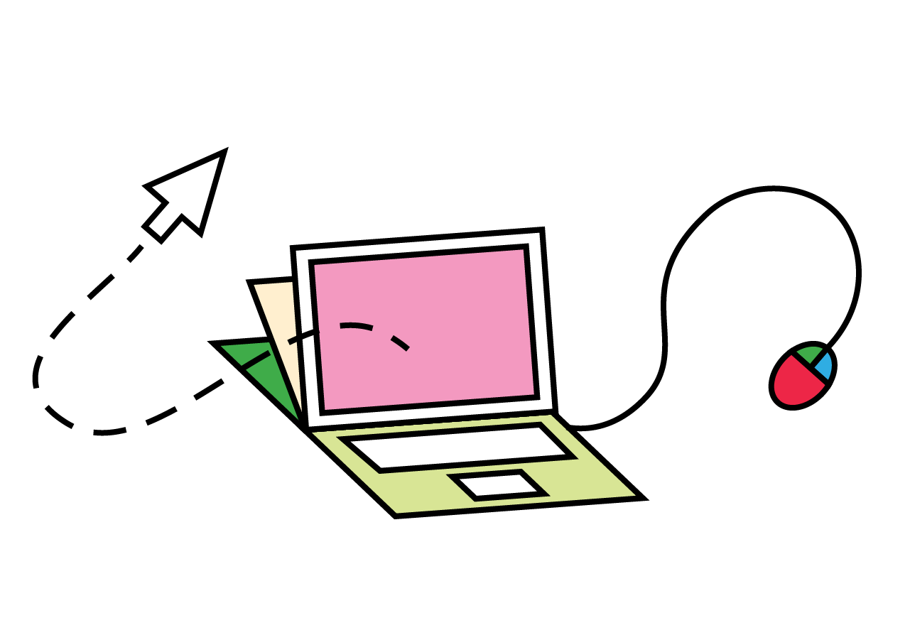 Grafik von einem Computer mit Maus