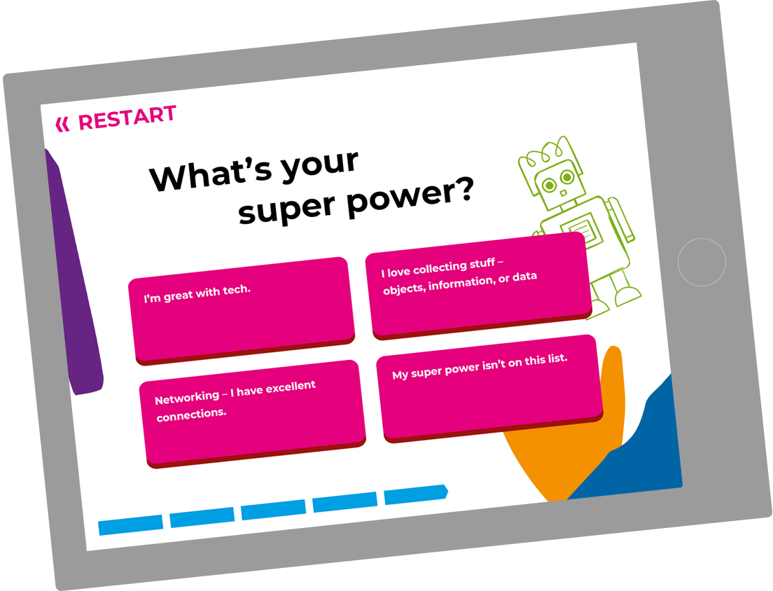 Bildschirmfoto des Quiz 'Was ist deine Superpower?'