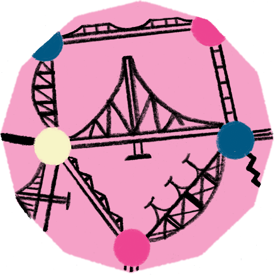 Illustration von Brücken, die miteinander verbunden sind