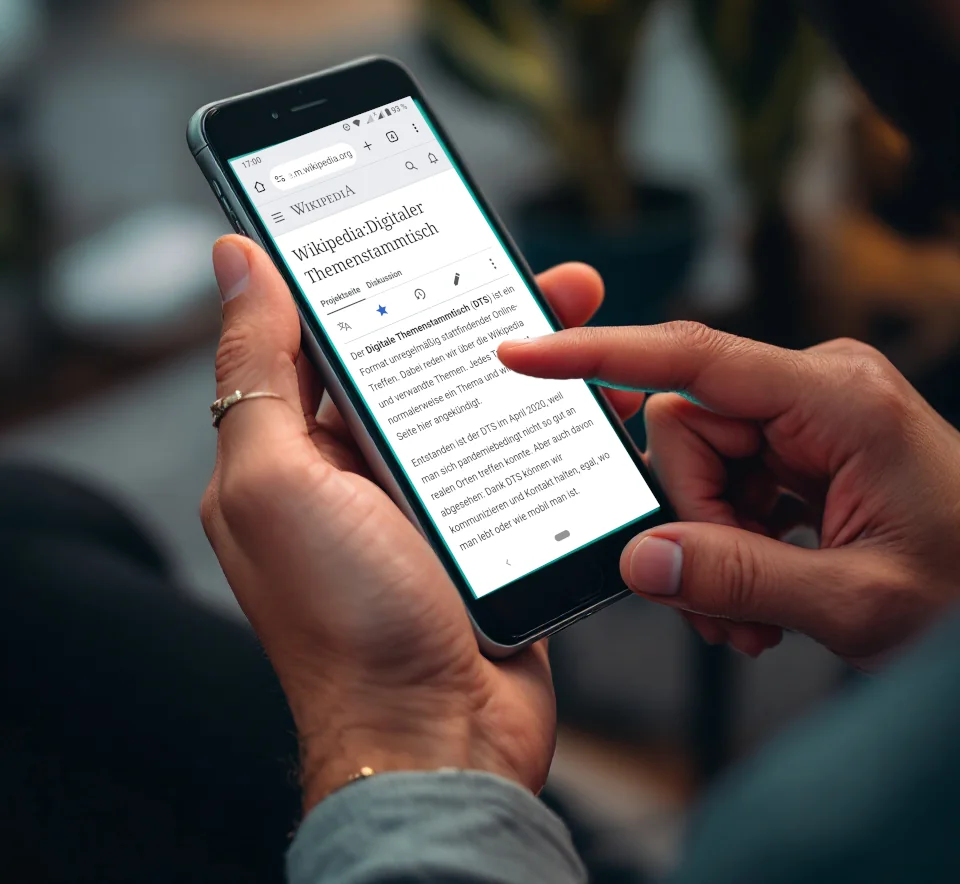 Wikipedia auf Smartphone