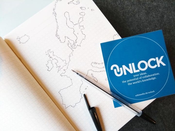 Outline of Europe map and sticker of the UNLOCK Accelerator