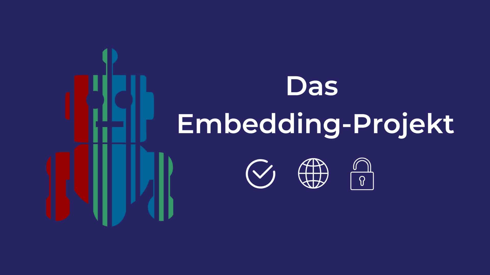 Logo des Embedding Projekts auf dunkelblauem Hintergrund