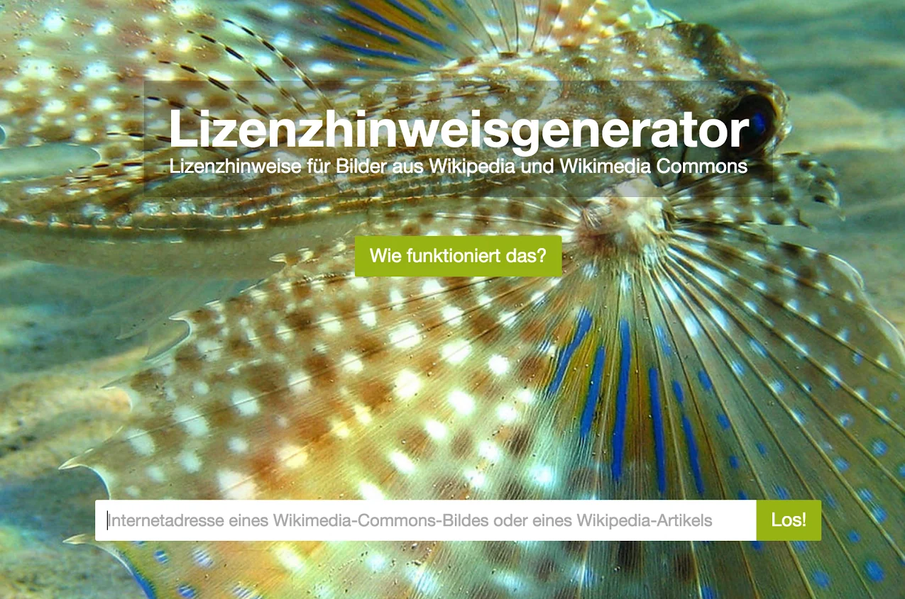 Lizenzhinweisgenerator Screenshot