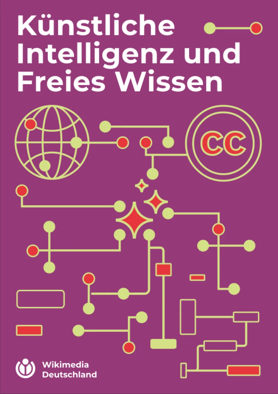 Cover der Publikation "Künstliche Intelligenz und Freies Wissen," von Wikimedia Deutschland